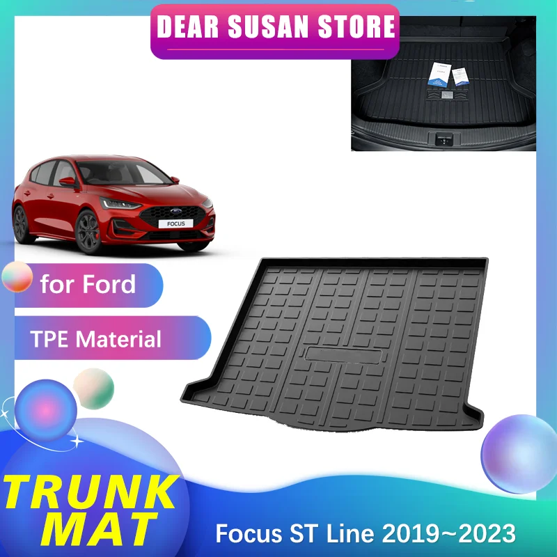 

Car Special Rear Trunk Mat for Ford Focus ST Line MK4 Hatchback 2019~2023 Rug Waterproof Floor Pad Space Tray Liner Accessories