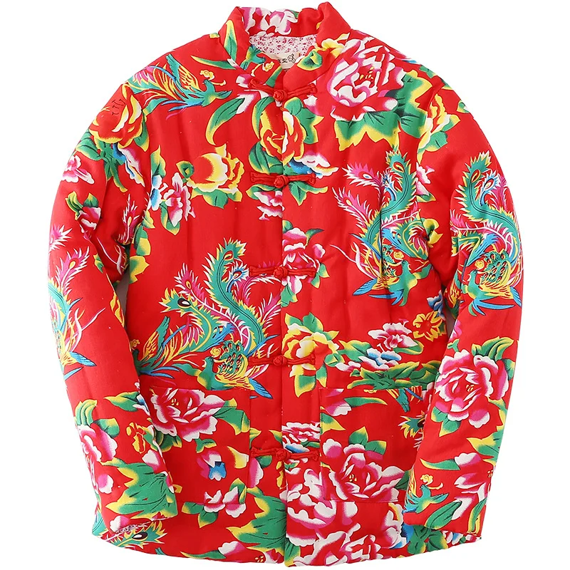 

Parkas Jacket Coats Overcoat Parka Chinese Style Printing Clothing Female Parkas Jackets Women Clothing Bubble Coat 550730