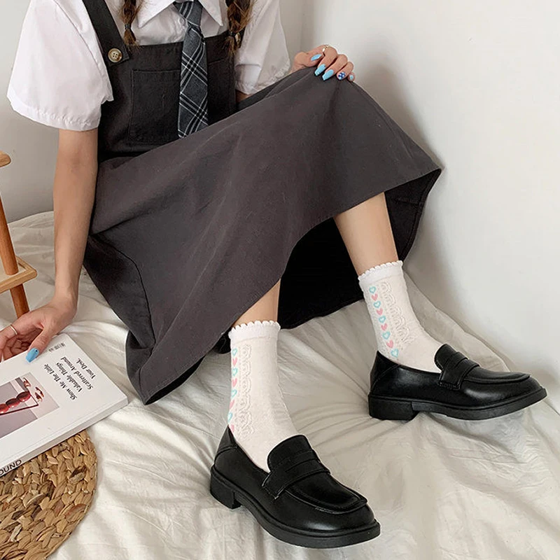 

2022 New Mary Jane Shoes Girls Japanese School Jk Uniform Lolita Shoes College Gothic High Quality Loafers Shoes For Women