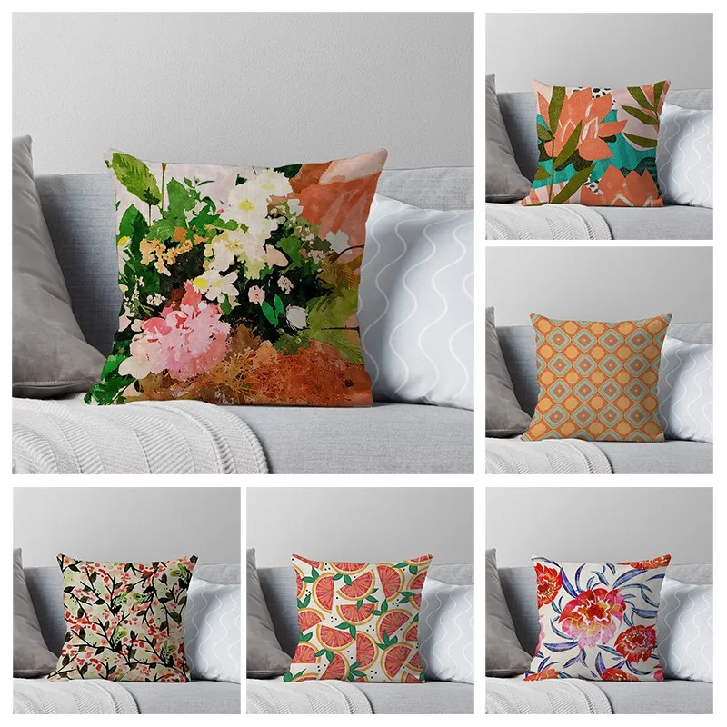 

House Decorative Home Pillowcase for sofa Cushion Cover 45*45 Nordic 40*40cm 40x40cm Morandi 50x50 Living Room abstract 60x60