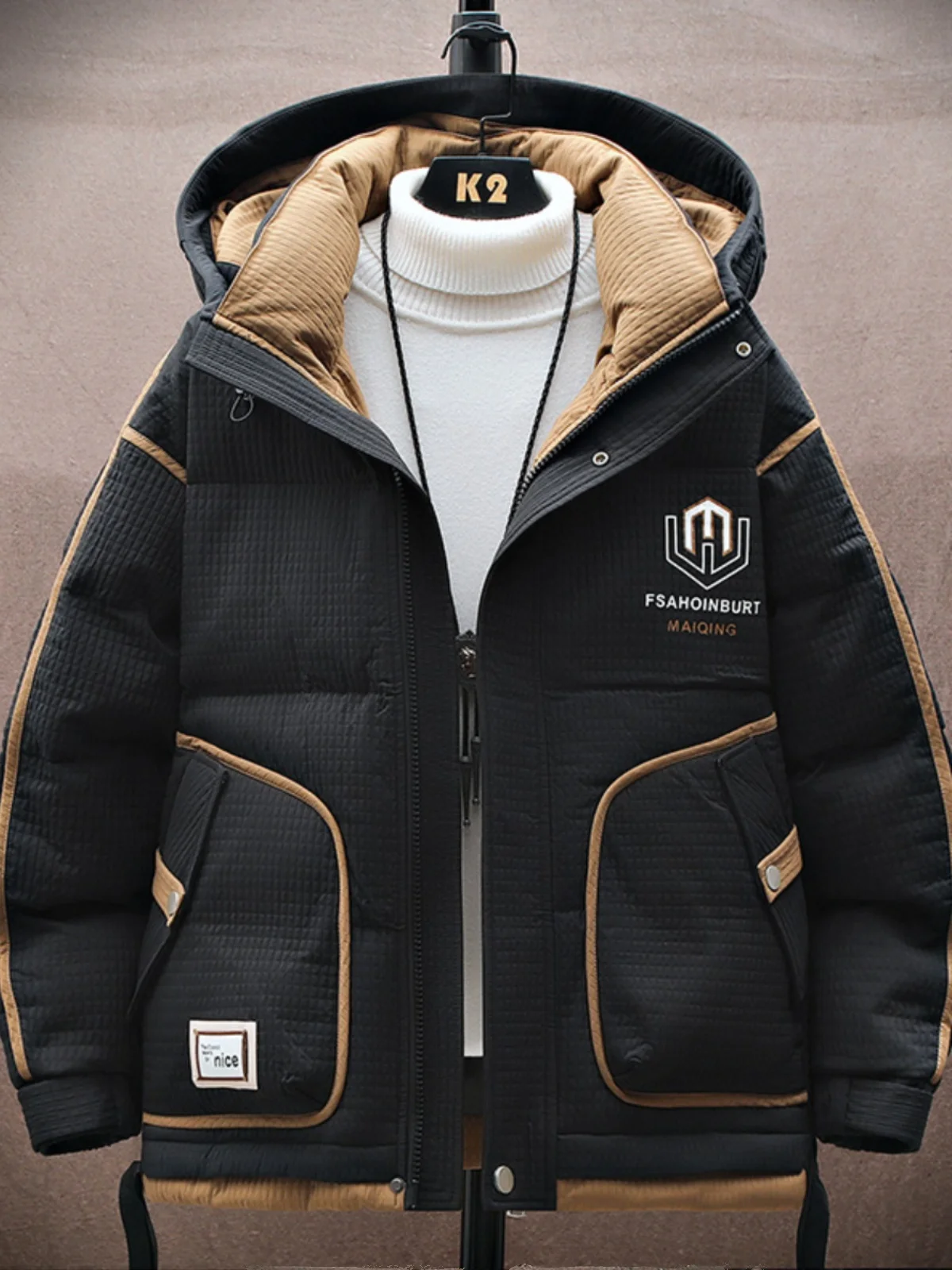 Зимний пуховик Одежда на хлопковой подкладке Мужская утолщенная теплая куртка с