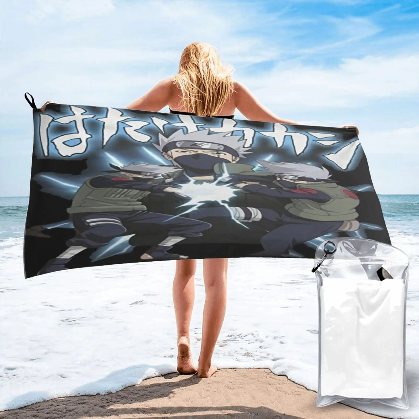 

Лицензионное полотенце Shippuden Kakashi Hatake, Большое банное полотенце, морское пляжное полотенце, полотенце для рук, махровое полотенце, роскошное...