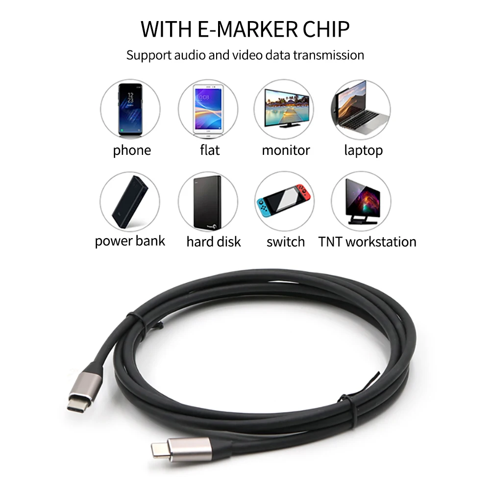 USB-кабель PD 100 Вт USB C to Type C Кабель для быстрой зарядки для Xiaomi Samsung Huawei MacBook iPad 5A Шнур для мобильного телефона Тип USB-кабеля (art.: 3920ca7c0bd43) - 3920ca7c0bd43