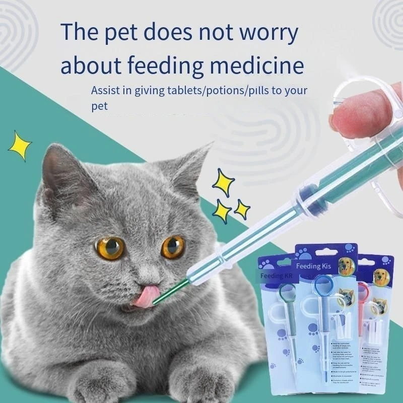 

Pet Medicine Feeder Tablet Pill Gun Piller Push Dispenser Water Milk Fluid Food Control Rods Kit Puppy Cat Tube Feeders Tools