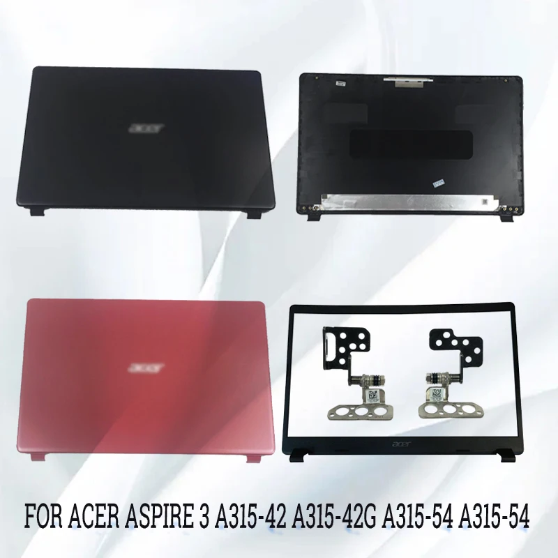 Cubierta trasera LCD para portátil, bisagras con bisel frontal para Acer Aspire 3, A315-42, A315-42G, A315-54, N19C1, 15,6 pulgadas, color negro, novedad
