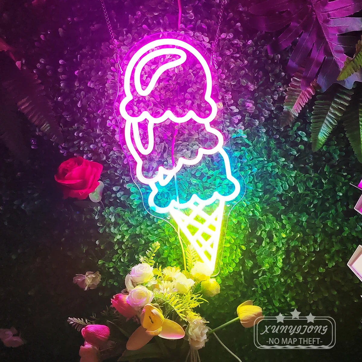 Неоновые вывески с мороженым буквы магазины персонализированные светодиодные