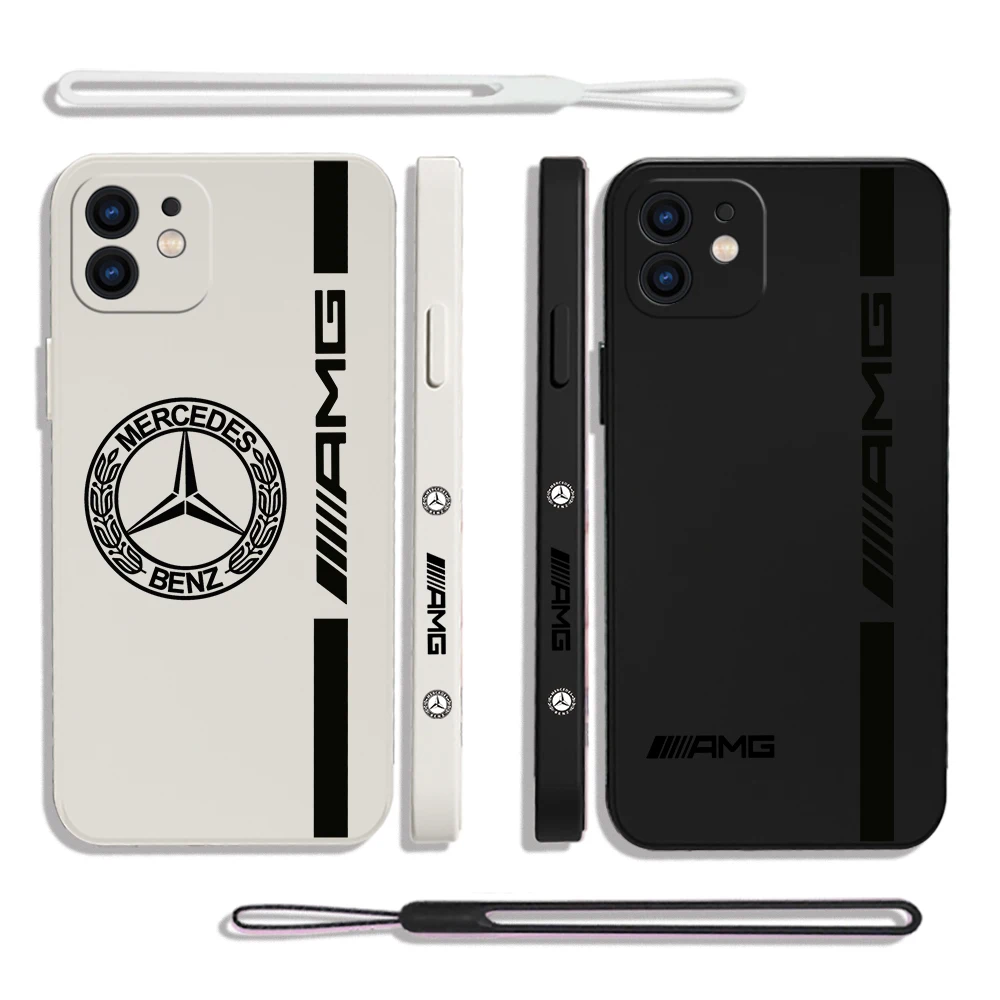 

Mercedes AMG Phone Case For Xiaomi Redmi Note 11 10A 10 10S 9 8 7 Pro Plus 10C 9A 9C 9T 4G 5G Cases with Hand Strap