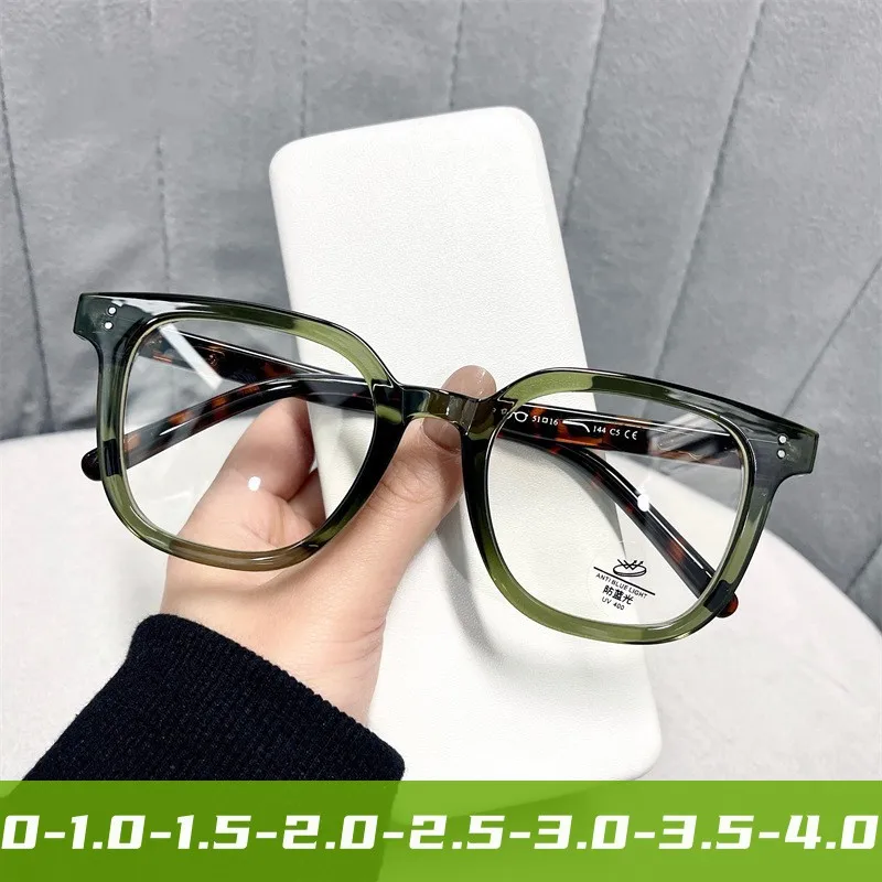 New Trend Men Women Myopia Glasses Unisex Fashion Square Near Sight Eyewear Luxury Design Anti-blue Light Optical Eyeglasses