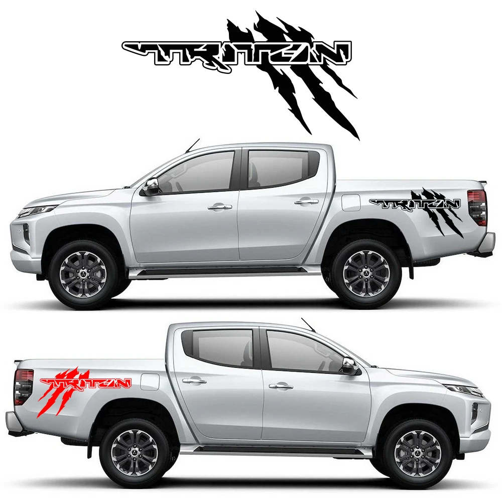 

2pcs Pick Up Stickers 4x4 Vehicle Graphics Decals for Mitsubishi L200 TRITON CLAWMARK Pickup Truck Vinyl Accessories