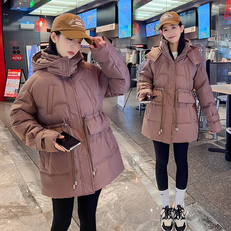 Winter Jacket Women Fashion Hooded Casual Long Parkas Woman Thick Down Cotton Padded Bubble Coat Female Oversize Loose Parka