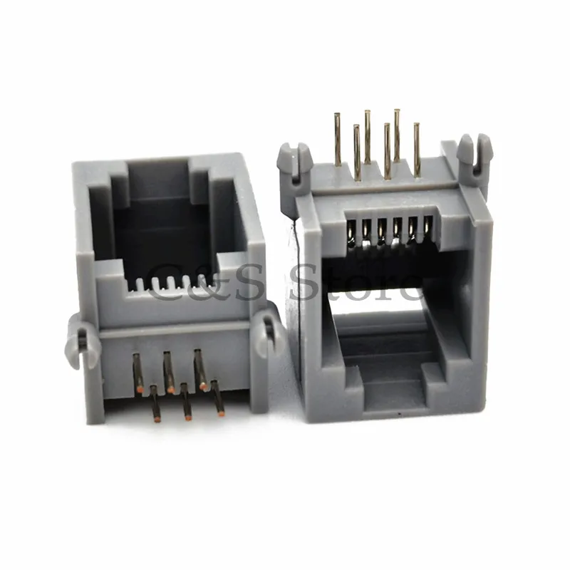 

10 шт. RJ12 6P6C RJ11 крепление на печатную плату телефонный модульный разъем гнездовой интерфейс кристалл гнездовой телефон для вилки гнезда