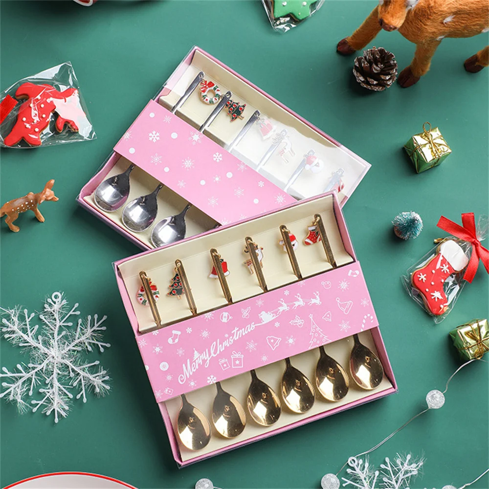 

Christmas Festival Party Tableware Coffee Spoons Tea Scoops Cutlery Set