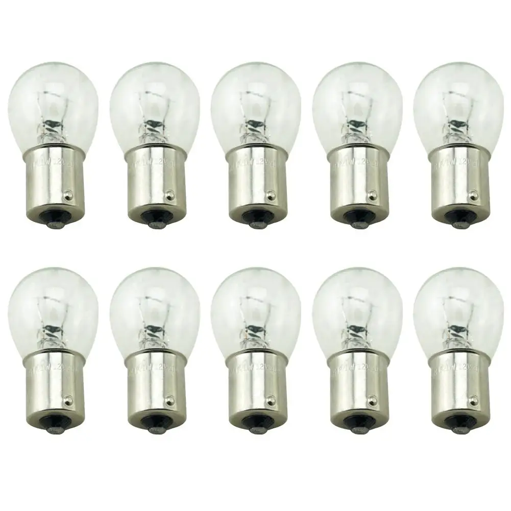 

10 Pcs/Set 12V 1156 BA15S S25 Car Tail Lamp Bulbs Reverse Brake Tail Light Turn Signal Replacement Parts