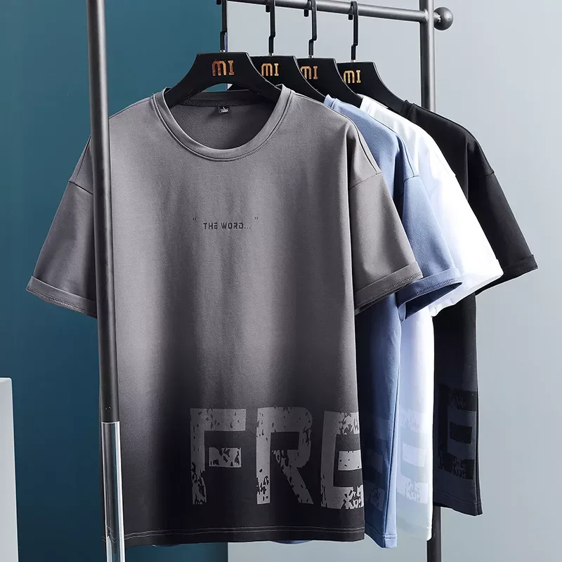 

NEW IN T Shirt Men Printed Fashion Summer Mens T-shirts Harajuku Hip Hop Streetwear Cotton Casual Short Sleeve Tee Tops 2022