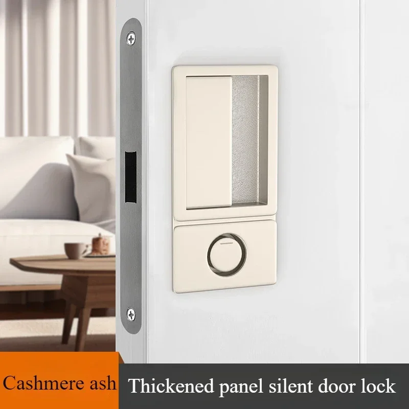 Минималистичный плоский замок, скрытый встроенный магнитный дверной замок с одним язычком, внутренняя спальня, комната, скрытый ключ, черная дверная ручка