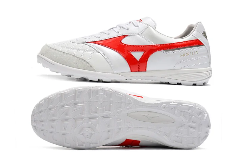 Original Mizuno Creation MORELIA TF M8 Men's Sports Shoes Mizuno Outdoor Sneakers White/Red Color Size Eur 40-45