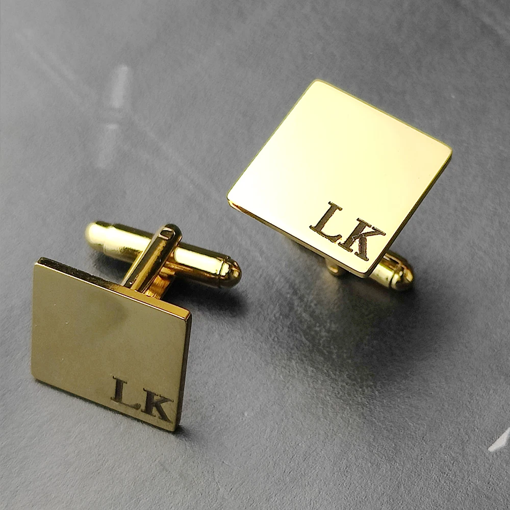 Personalized Irregular Square Name Cufflinks Custom Engraved Initial CuffLink Wedding Groom Gifts Business Party Men Jewelry