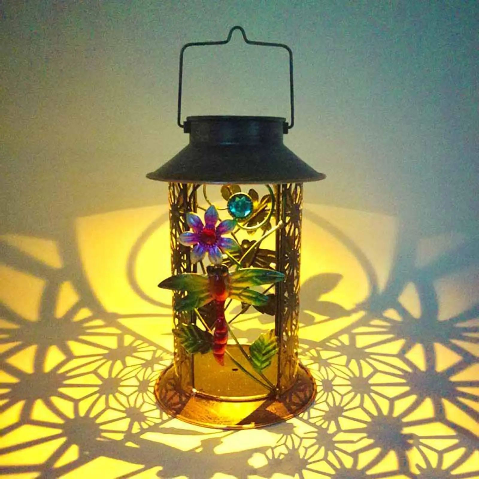 

Iron Solar Lights LED Garden Lamp Table Lamp Solar Lantern for Walkway Garden Art Ornament