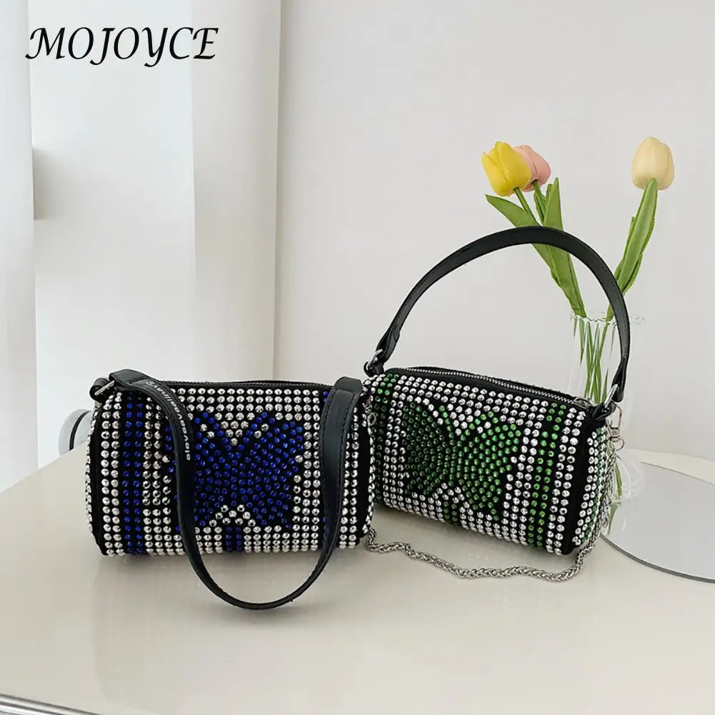 

Rhinestone Butterfly Crossbody Bag Female Portable Chain Handbag Women Messenger Bag Fashion Leather Diamond Shiny Clutch Purse