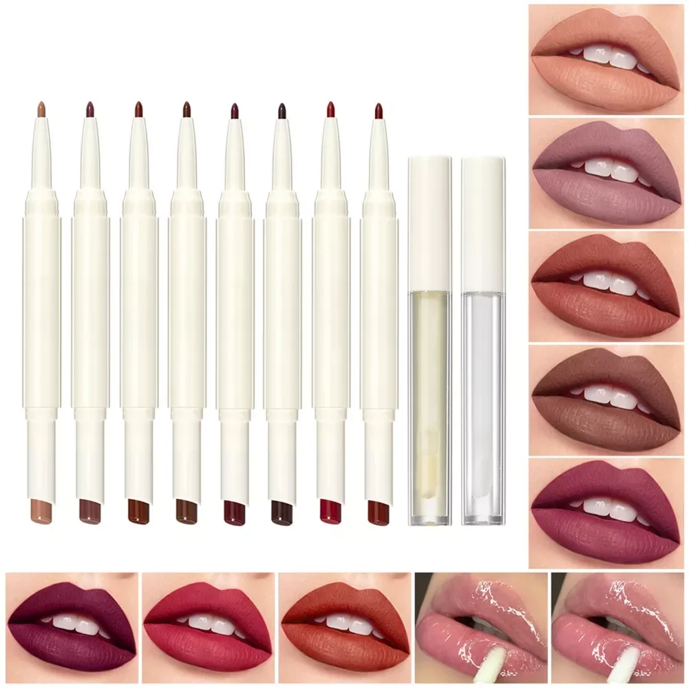 

NEW2023 Lip Gloss Set +2Pcs Lip Plumper Lip Makeup Gift Sets for Girls And Women 8Pcs Matte Liquid Lipstick Makeup Set Kit