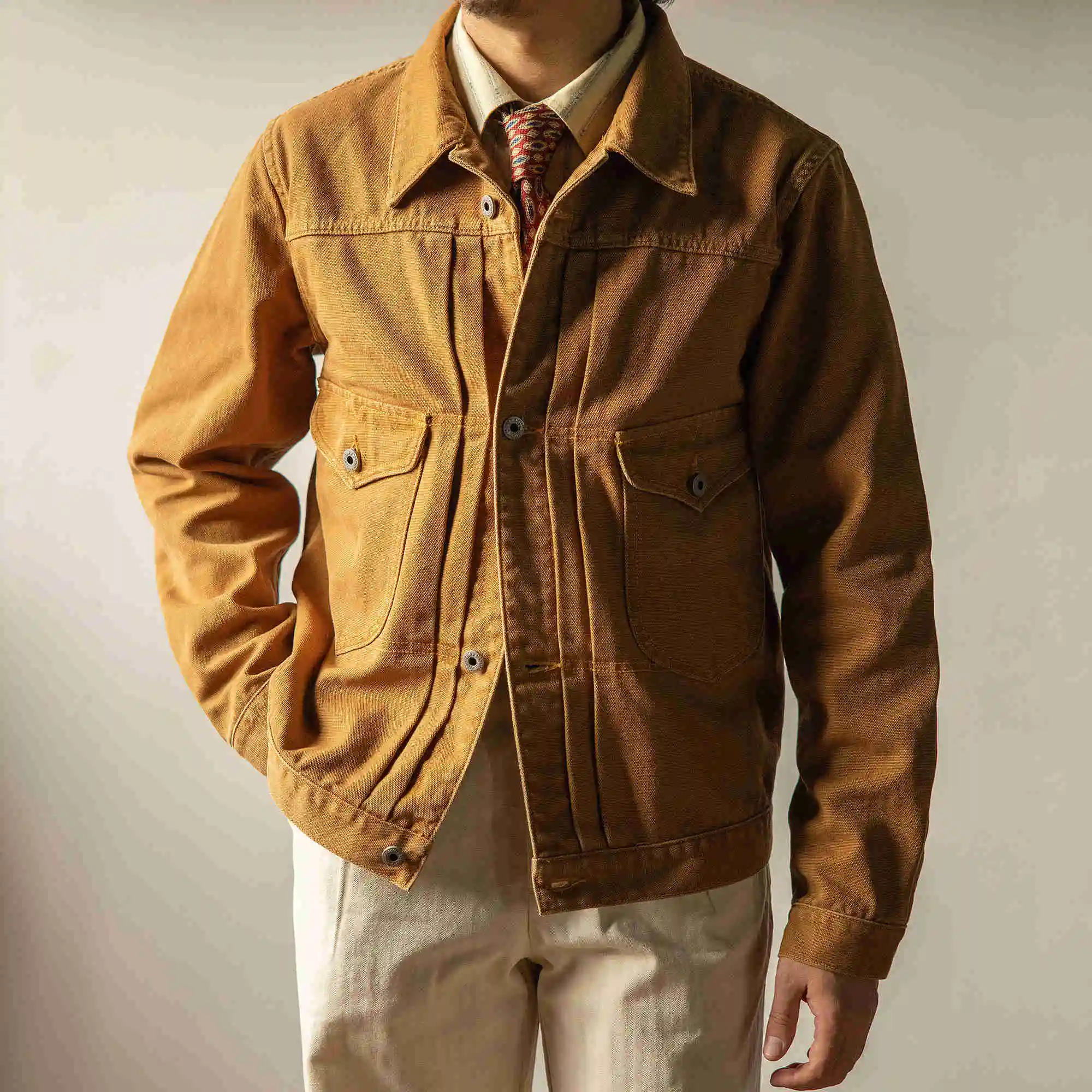 

RS-0004B Big US Size Super Quality Cotton Jacket Casual Stylish Canvas Coat