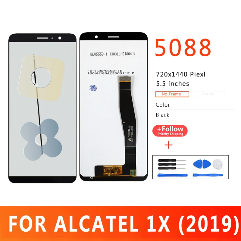 6,5 дюймовый ЖК-дисплей для Alcatel 1x2019 5088 5008T 5008Y 5008U 5008R 5008D сенсорный экран для Alcatel 1x 2019 сменный ЖК-дисплей