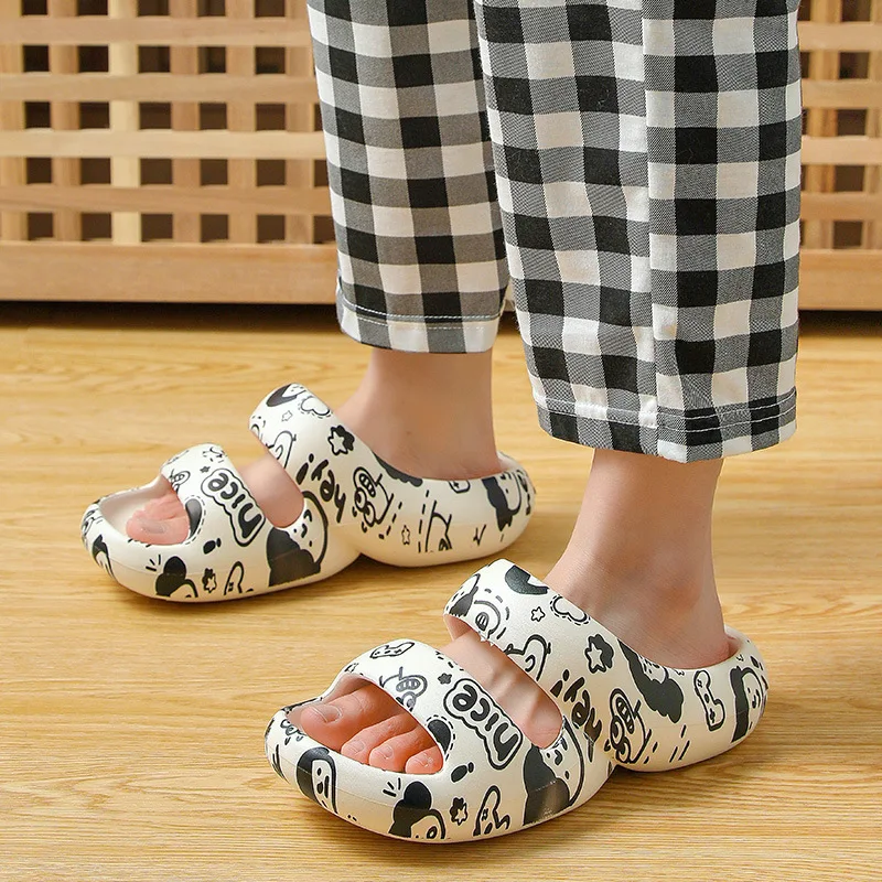Summer personalized printing slippers girls' slippers with thick soles wear home slippers with anti slip and wear resistance