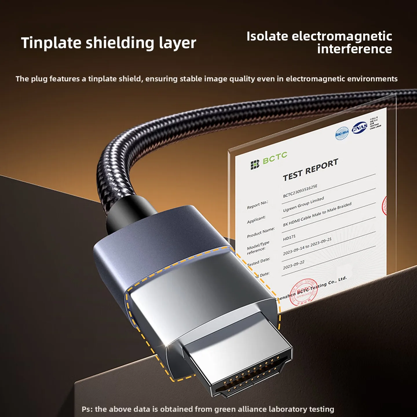 Фото Кабель UGREEN HDMI 2.1 8K@60HZ HDR видео, плетеный, 0.5м, 1м, 1.5м, 2м, 3м, 5м, 8м, 10м, 15м, для PS5, телевизора, Switch, компьютера, монитора, ноутбука №4