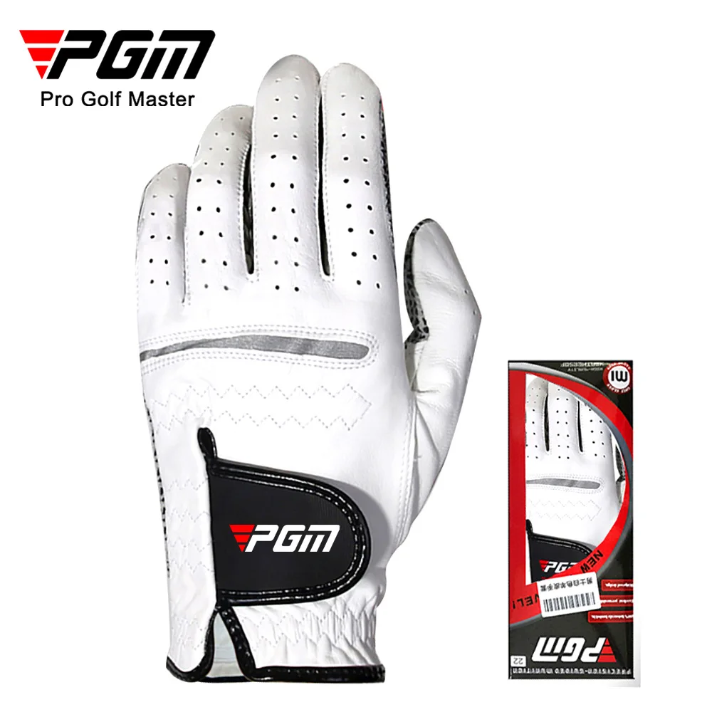 

PGM Authentic Men's Golf Gloves Leather Sheepskin Breathable Left Right Hand Anti-skid Beginner Practice Golf Accessories ST001