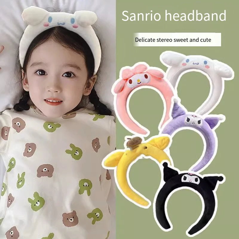 

Милая Детская повязка на голову Sanrio 3 шт., аксессуары для волос в стиле аниме Cinnamoroll Kuromi Mymelody, ролевые игры, подарок на Хэллоуин для девочек