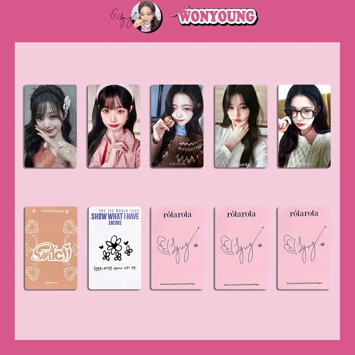 KPOP Популярные звезды WonYoung Периферийные маленькие карты Фотокарточки высокой четкости Lucky Cards Купонные карты ЛОМО Коллекция карт для фанатов (art.: 3920cb6f2e021) - 3920cb6f2e021