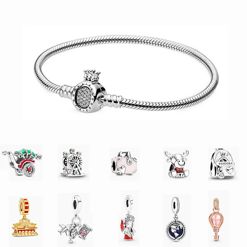

Hot selling fashion women's Crown Bracelet beaded suitable for charm Pandora DIY jewelry making with beads Mother's Day gifts
