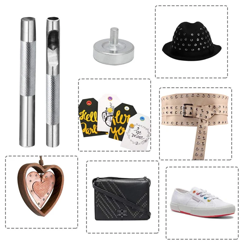 1-80 шт. медные серебряные металлические люверсы с люверсами набор инструментов