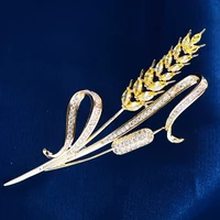 new zircon wheat ear brooch creative and elegant temperament implying harvest brooch coat cardigan high end corsage accessories