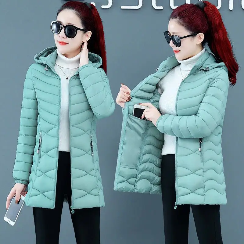 Women`s Jackets Coats Winter Solid Thick Parkas Woman Clothing Hot Sale Hooded Zipper Warm Fashion Long Overcoats Female Clothes