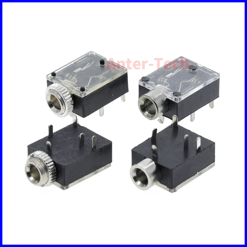 

5PCS PJ324 5 Pin 3.5mm Stereo Audio Jack Socket PCB Panel Mount for Headphone With Nut PJ-324M
