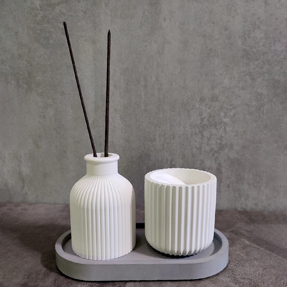 Candle Jar Gypsum Concrete Cement Mould Tray Resin Handicraft Mold