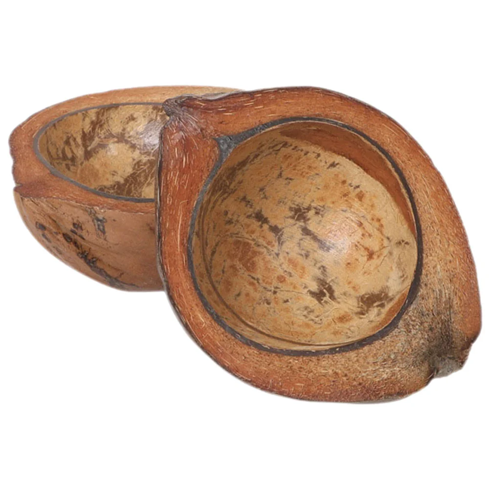 

2 Pcs Coir Cups Bohemian Decor Beach Wedding Jar Holder Candles Coconut Shell Natural Banquet Table Holders