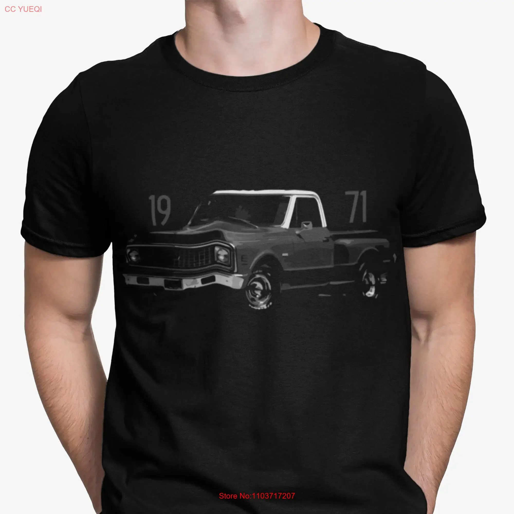 Фото 1971 C10 Cheyenne Stepside футболка с длинным или коротким рукавом №1