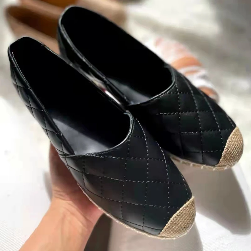 

New Women Casual Shoes Slip-on Braided Hemp Rope Platform Loafers Simple Fashion Solid Color Lightweight Flats Chaussures Femme