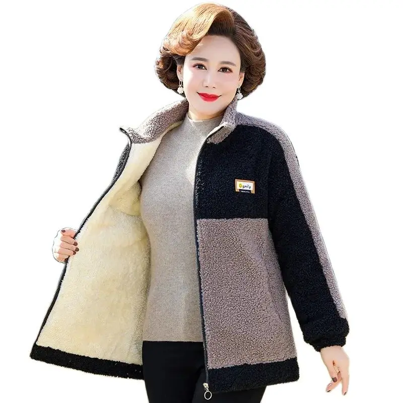 

Куртка для мам из гранулированного бархата с хлопковой подкладкой для женщин среднего и пожилого возраста модное женское новое осенне-зимнее пальто 2023 года.