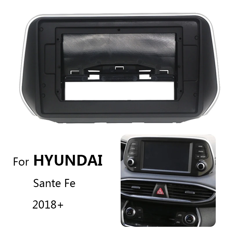 2 Din Автомобильная радиоустановка Fascia ДЛЯ HYUNDAI Sante Fe 2018 + автомобильная