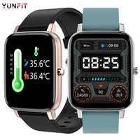yunfit 2022 new smart watch body temperature detection fitness tracker sports watches h80t men womens watches for android ios