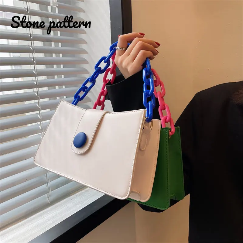 Candy Color Chain Cute Handbags 2023 Luxury Fashion Designer Small Leather Women's Handbags Female Shoulder Crossbody  Bag