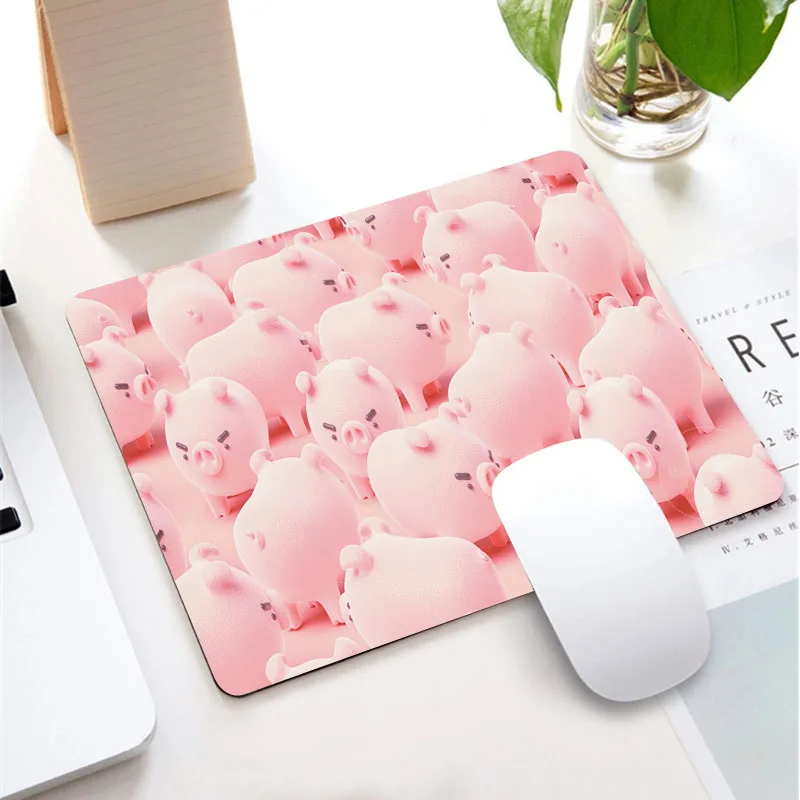 Маленький розовый коврик для мыши с рисунками из мультфильмов игровые