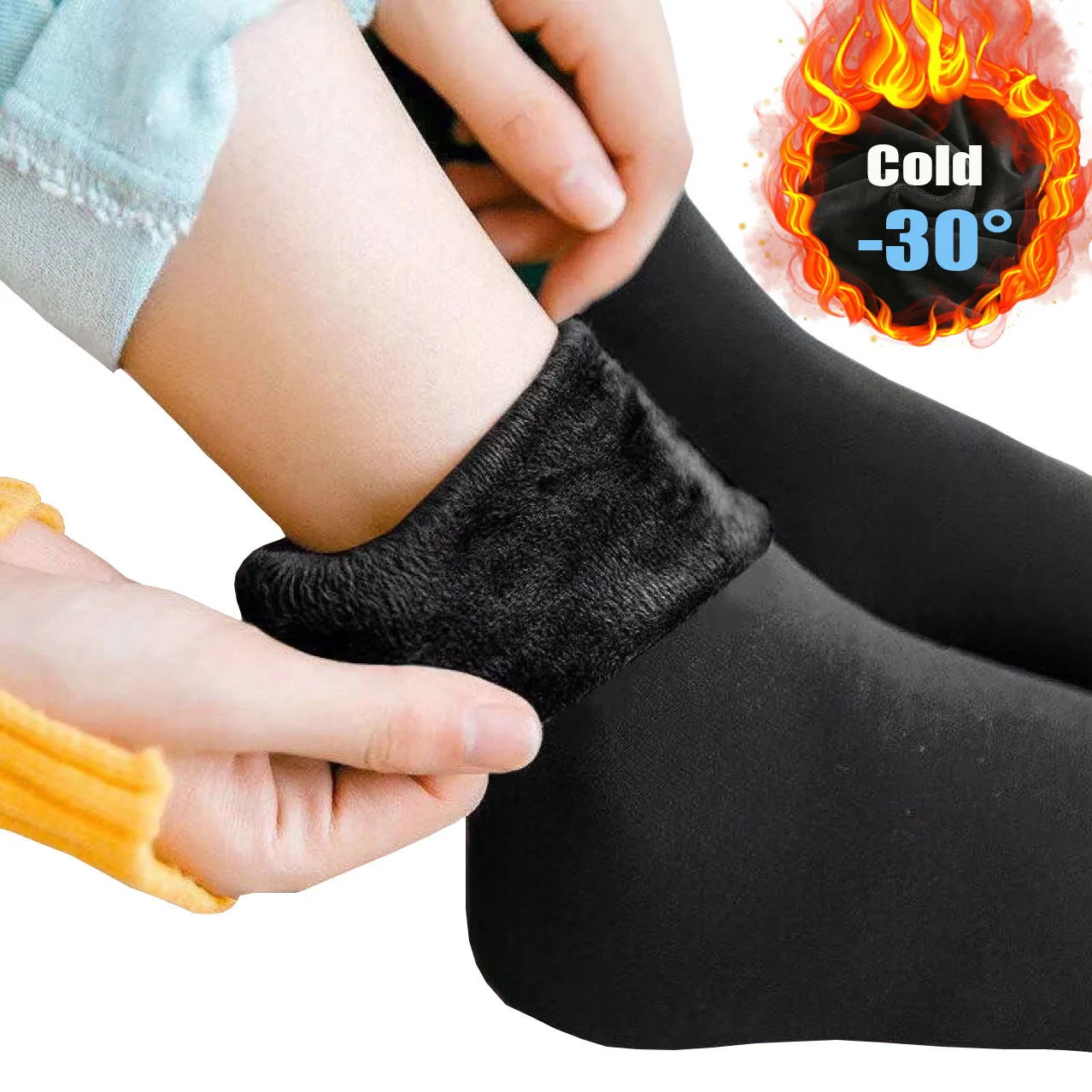 

New Velvet Women Winter Warm Thicken Thermal Socks Soft Casual Solid Color Sock Wool Cashmere Home Snow Boots Floor Sock 1pairs