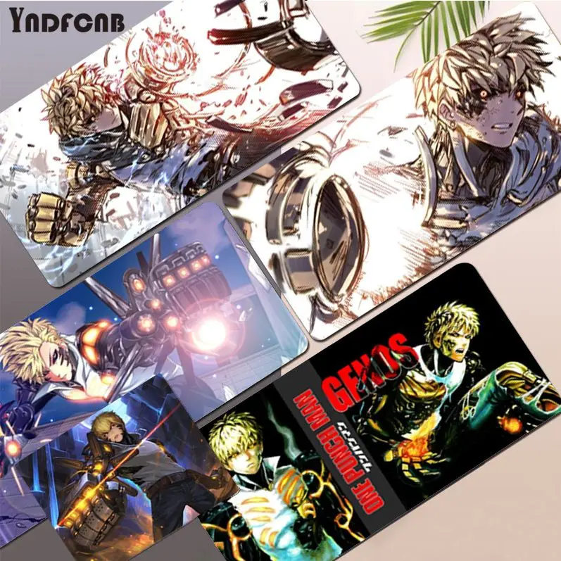 YNDFCNB One Punch Man Genos Mousepad New Rubber Mouse Durable Desktop Mousepad Size for Game Keyboard Pad for Gamer