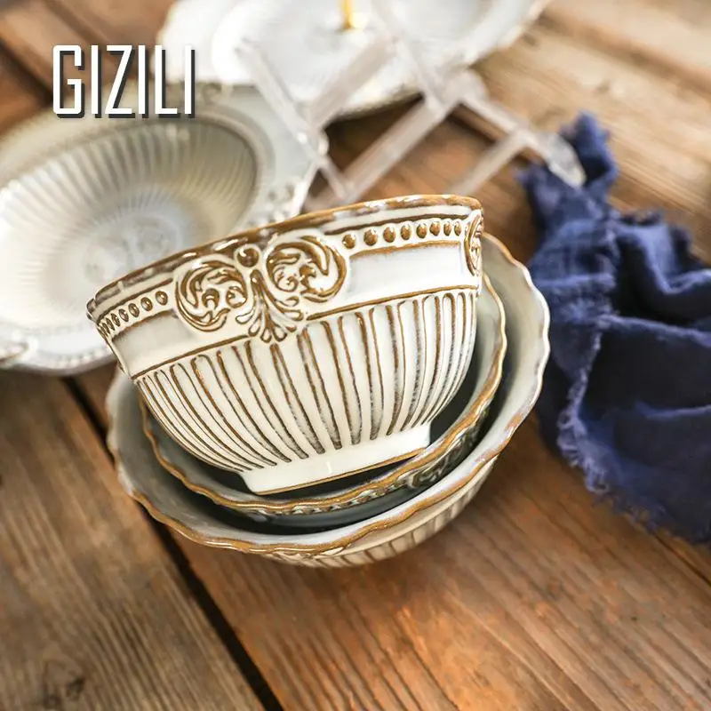 Набор тарелок для французского ужина Роскошная Посуда набор в стиле ретро