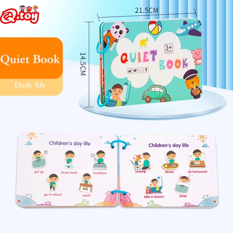 

Montessori Quiet Book Logic Training Daily Life Learning Busy Paste Books Cognitive Multiple Theme Preschool Educational Sticker