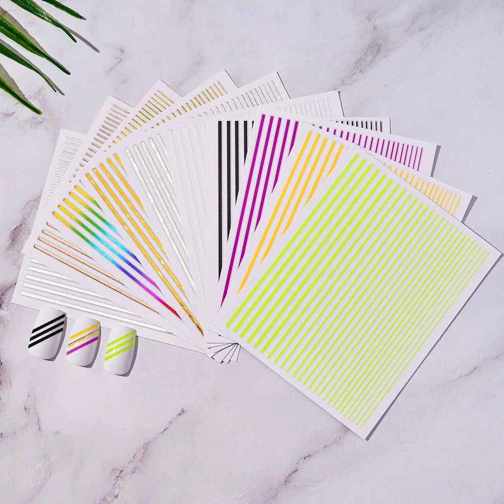 

1 шт. геометрические волнистые наклейки для ногтей, искусство, наклейка для ногтей, Переводные лазерные наклейки для ногтей, украшения N11